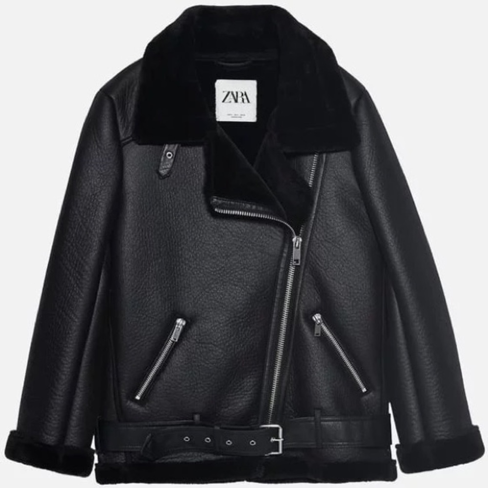 *brand new* Zara double faced leather jacket